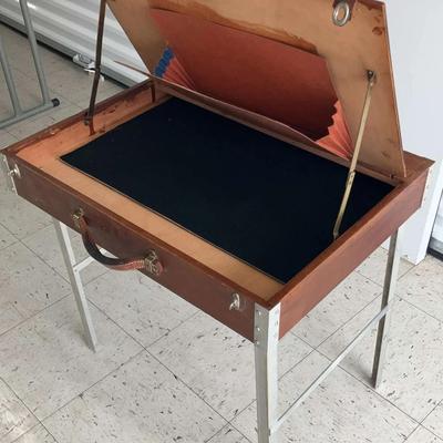 Vintage Portable Wooden Easel Table with Folding Legs