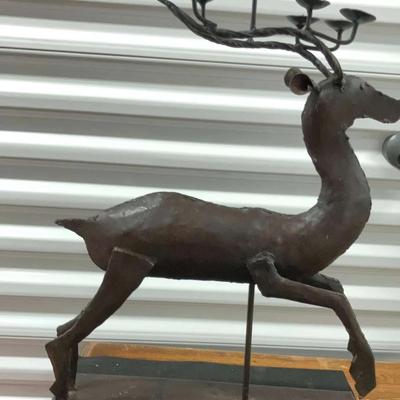 Vintage Metal Reindeer Candelabra 