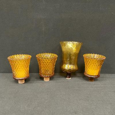 Vintage Glass Votive Candle Holders