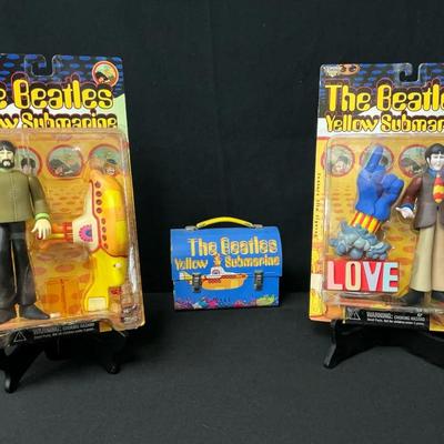The Beatles Yellow Submarine Figurines & Metal Lunch Box  