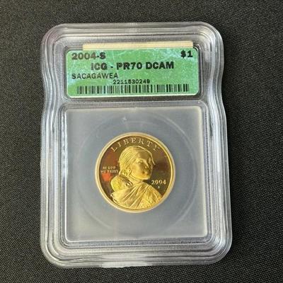 2004 Sacagawea Graded Proof Dollar Coin 