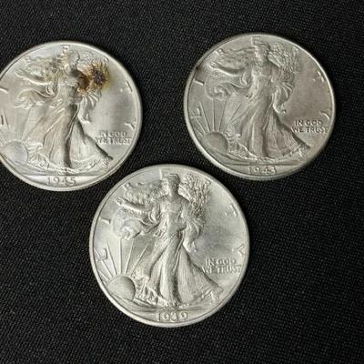 1939,1943,1945 Half Dollar 