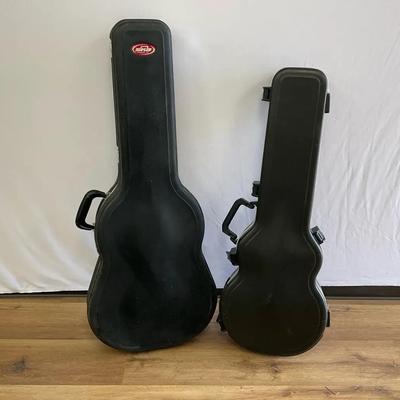 Two Locking SKB Ca. Hard Guitar Electric Guitar Cases 