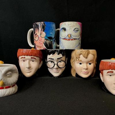 Collection of Harry Potter mugs