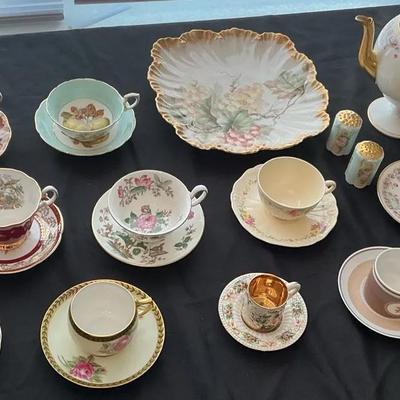 Assorted Vintage Tea Cups and Saucers