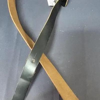 50" Levy's Leathers Black Leather Guitar Strap