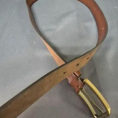 Vintage Brown Leather Belt, Size 38"- 40" 