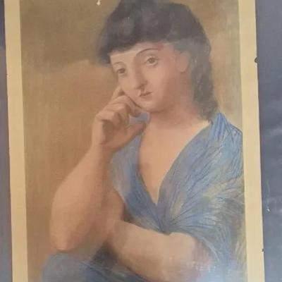 1921 Pablo Picasso "Femme Accoudee" Unframed Print 