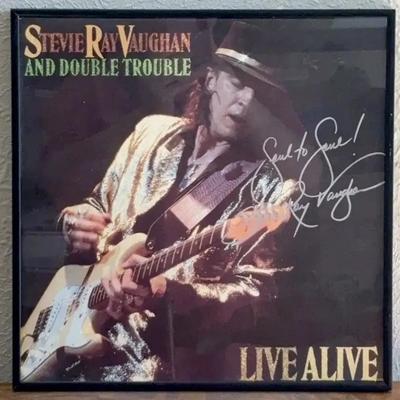 Framed Autographed Stevie Ray Vaughan Album Cover (no Record Album)