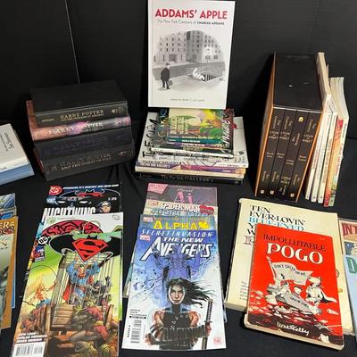 Books Incl DC Comics, Harry Potter, Calvin And Hobbes
