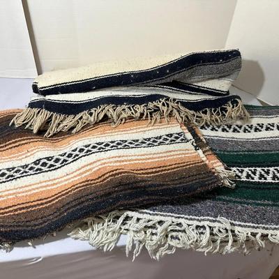 Three Mexican Style Blankets 