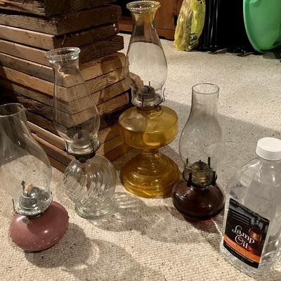 Vintage Glass Oil Lamps