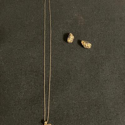 18" 14K Necklace and Earrings
