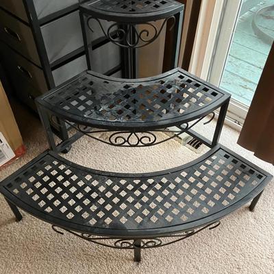 3 Tier Corner Black Metal Plant Stand 