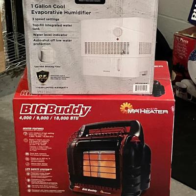 Mr. Heater Big Buddy Portable Propane Heater and Pelonis 1-Gallon Cool Evaporative Humidifier