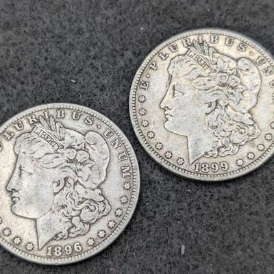 1896-O & 1899-O Morgan Dollars 
