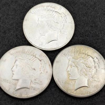 1923, 1924 & 1926 Peace Dollars