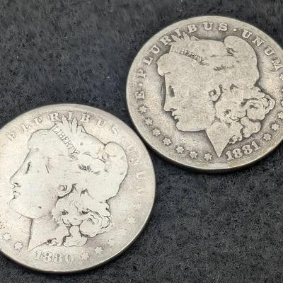 1880 & 1881-O Morgan Dollars