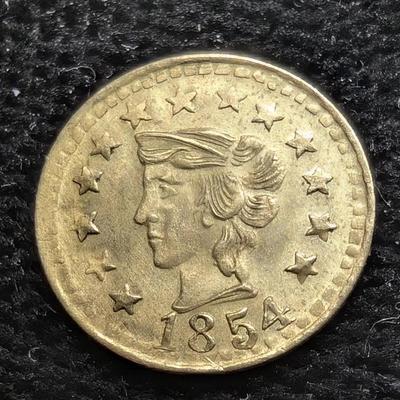 1854 California Gold 1/4 Dollar