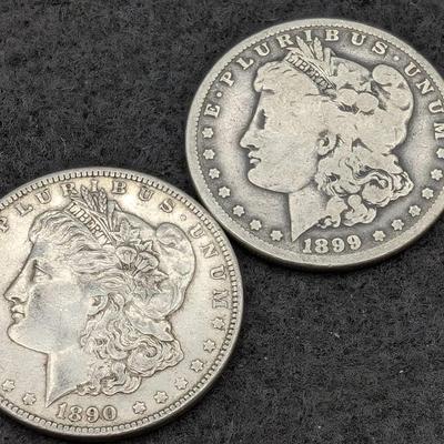 1890 & 1899-O Morgan Dollars