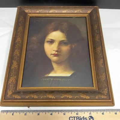 Bust Of Lady In Thought - Framed Print