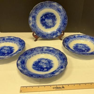 4 Flon Blue Bowls