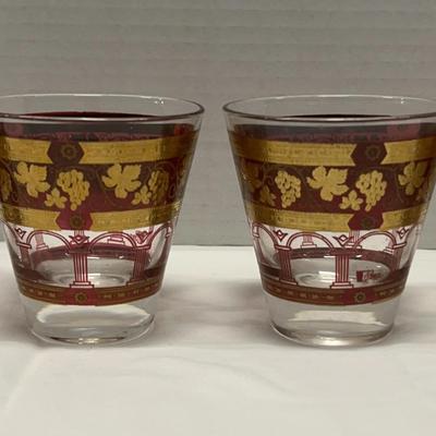 Vintage Cera Golden Grapes Whiskey Glasses