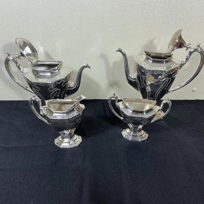 4-piece vintage silverplate tea and coffee 