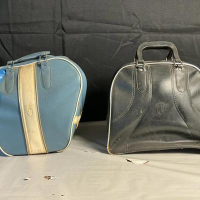 Vintage Bowling Equipment Lot – Two Bowling Balls, Shoes & Carrying Bags