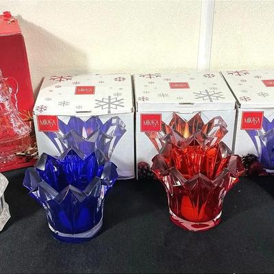 Mikasa Holiday Crystal Candle Holders & Angel Figurines – Lot