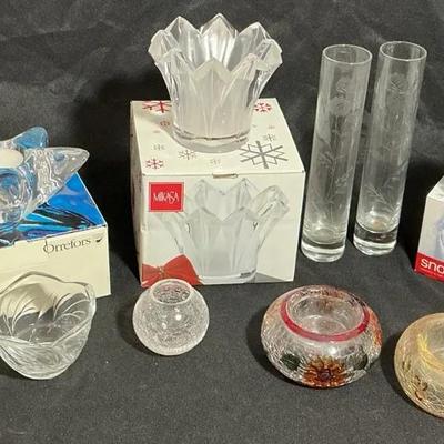 Assorted Crystal Candle Holders And Votives