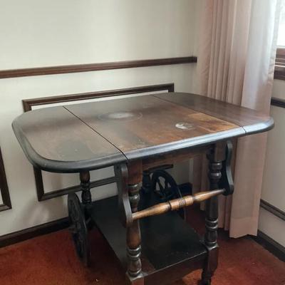 Vintage Drop-Leaf Tea Cart / Serving Table on Casters