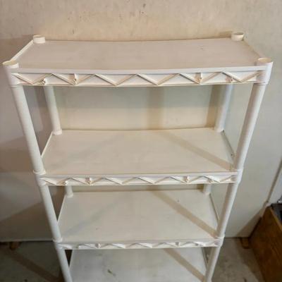 White 4-Tier Plastic Storage Shelf