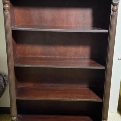 Dark Stained Wooden Bookshelf 
