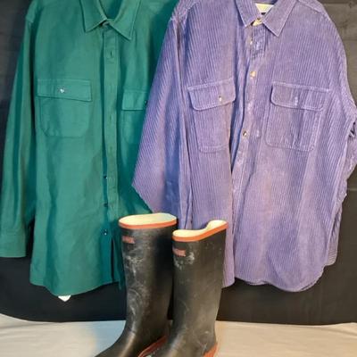 Outdoor Clothing (Servus Rubber Boots, L.L. Bean And Claybrooke Outdoors Shirts)