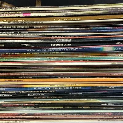 Mixed Collection of Vintage Vinyl Records (With The Beatles, The Moody Blues, Donovan, More)