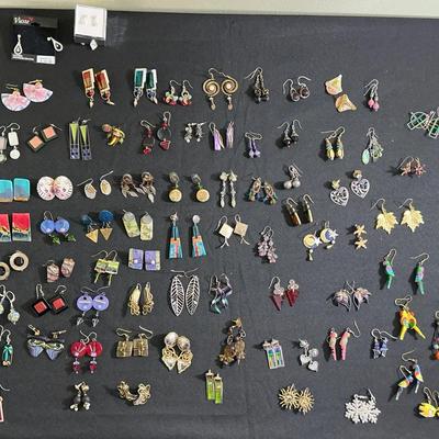 Large Collection of Fashion & Artisan Earrings – Assorted Styles
