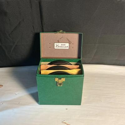 Record Storage Case with Assorted Vinyl Records (40s-60s)