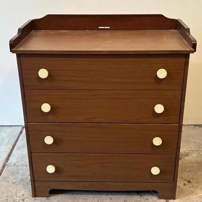 Mid-Century Style 4-Drawer Dresser with Raised Tray Top