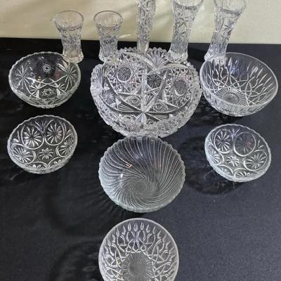 Lot Of Crystal Vases 
