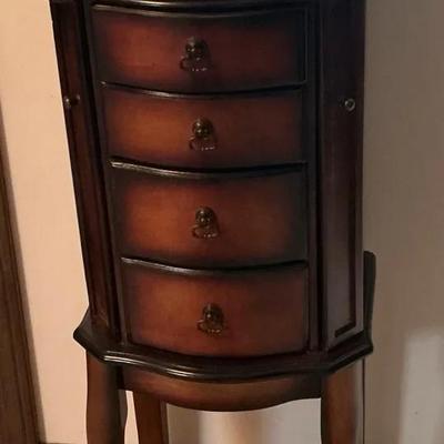 Wooden Standing Armoire For Jewelry 
