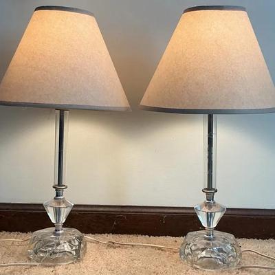 20” Glass Lamps with Extra Lamp Shades