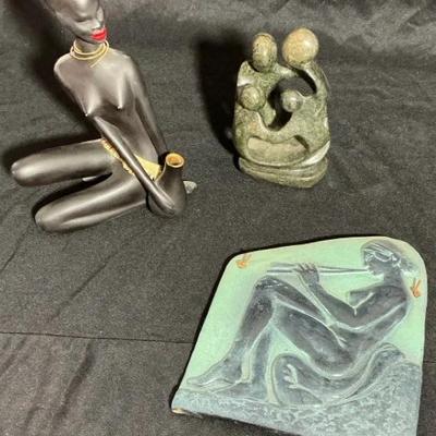 Classical African Art Figurines And Plaque