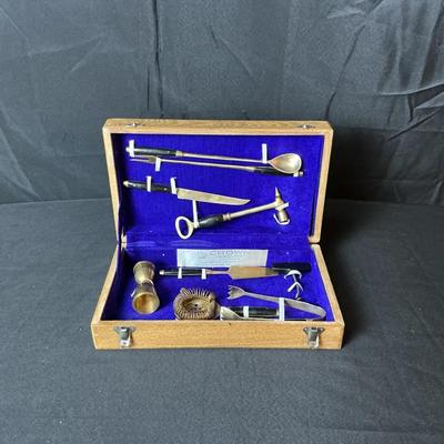 Vintage Crown Bar Tool Set in Wooden Case
