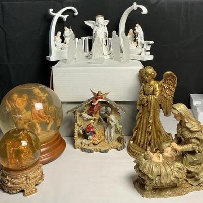 Nativity Assortment (Frosted Glass Figures, Snow Globes With Music Boxes, More)