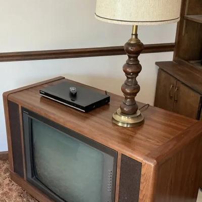 Retro Living Room Media and Lamp