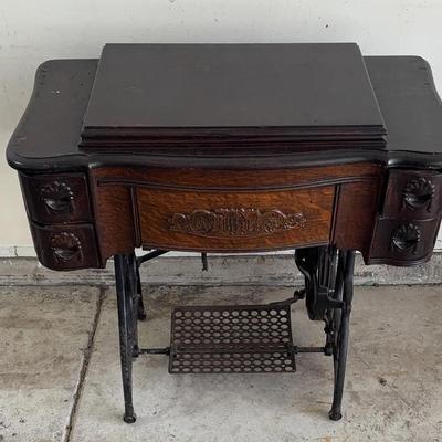 Antique Treadle Sewing Machine Cabinet