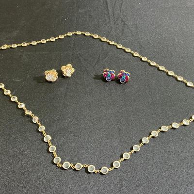 Elegant, gold tone, and crystal Swarovski jewelry set