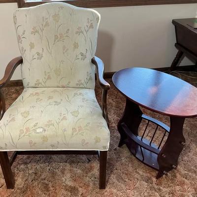 Accent Chairs and Wooden Side Table