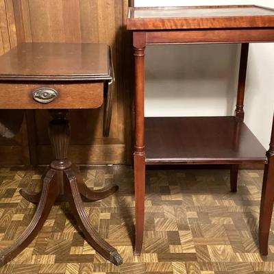 Collection of Two Traditional Wooden End Tables